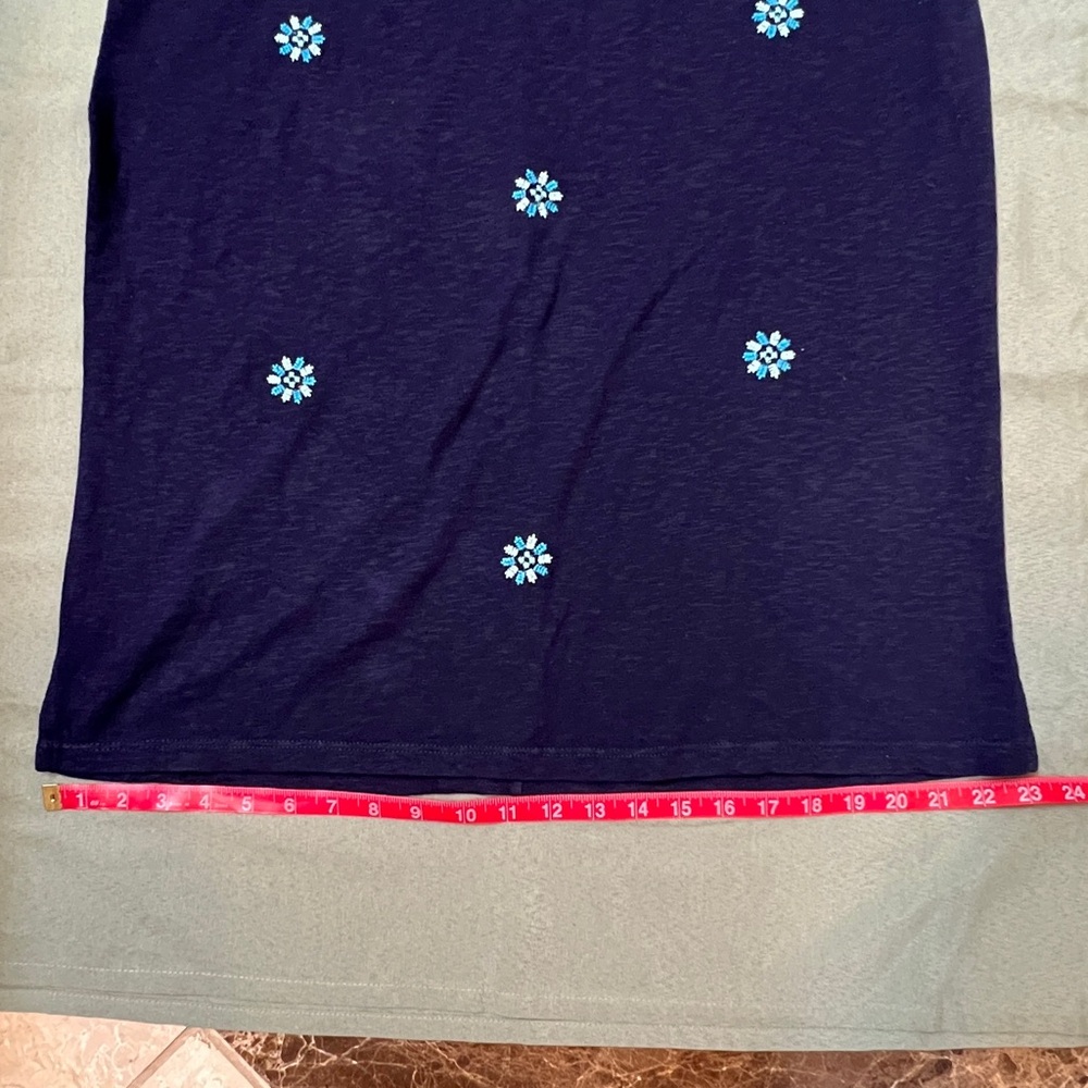 J. Jill Maxi Dress Blue‎ Embroidered Sleeveless Sz S - Picture 9 of 12
